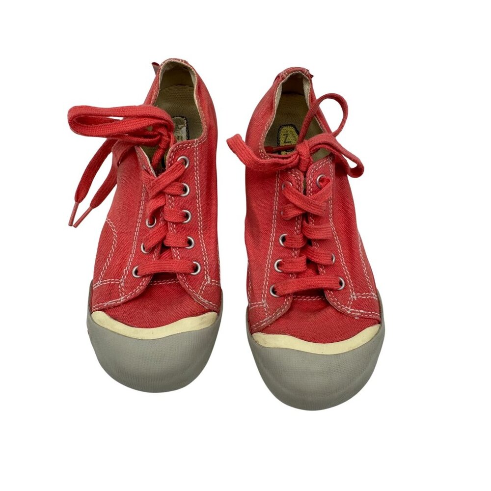 Keen Youth Girls Conrado Sneakers Size 2 Red Canvas Lace Up Casual Vulcanized